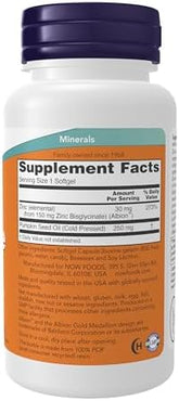 NOW Foods, Zinc Glycinate, 120 Softgels